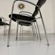 6 black leather and chrome metal chairs Brayton International vintage sa