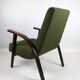 Olive Green Boucle Armchair design by Lejkowski – Leśniewski, 1970s