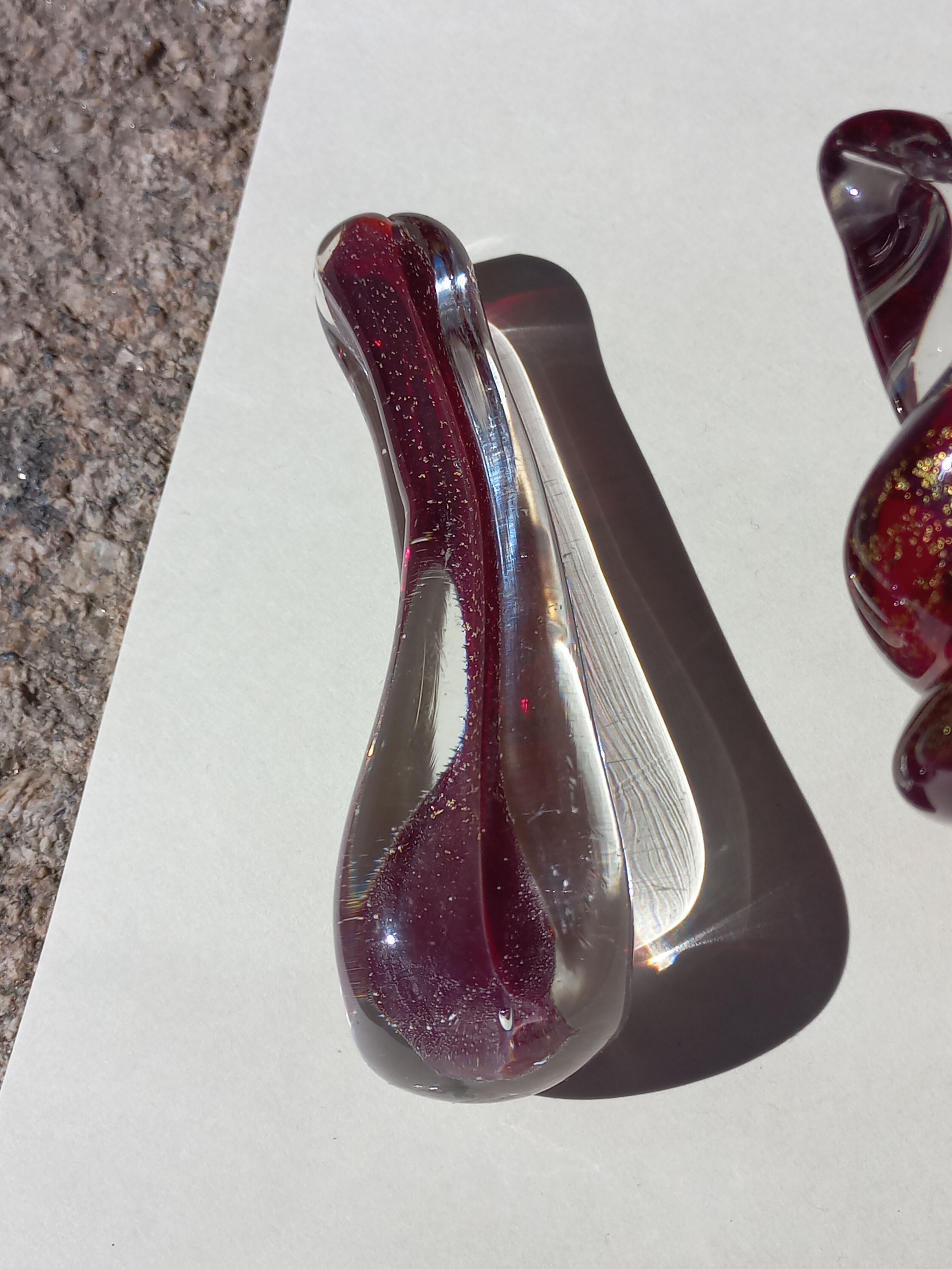 Cendrier et pilon verre et inclusions or Murano vintage