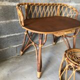 Vintage rattan dressing table 1960