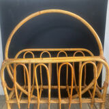 Porte revue vintage en rotin