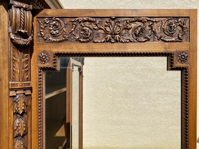 Louis XVI-style walnut library showcase