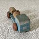 Small barrel transporter truck, antique waxed wooden toy