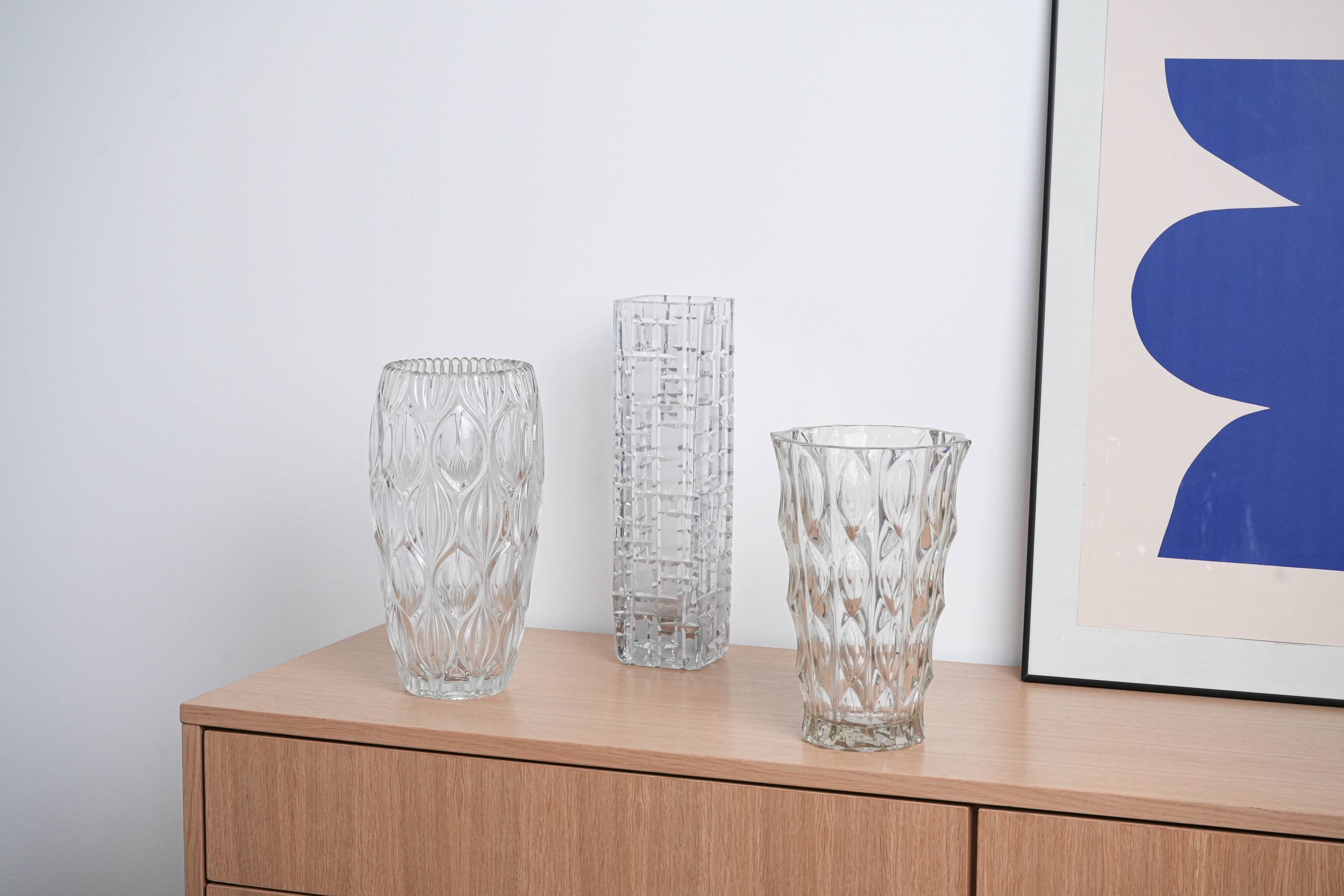 Crystal vase, Italian design, 1960s, made in Italy