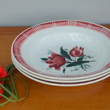 Set of 3 Saint Amandinoise soup plates