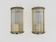 Pair of Art Deco style wall lights, brass, metal and glass GS model Vadisa. 1970s