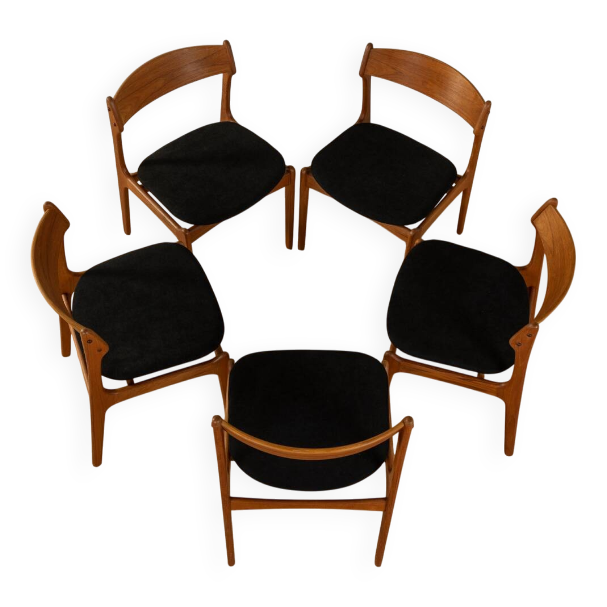 1950s dining chairs by Erik Buch for O.D. Møbler (set of 5)