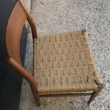 Pair of teak and rope chairs from the 60s
