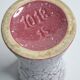 Vase diabolo vintage rose et blanc, 15 cm