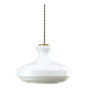 Mid-Century Italian White Glass and Brass Pendant Lamp