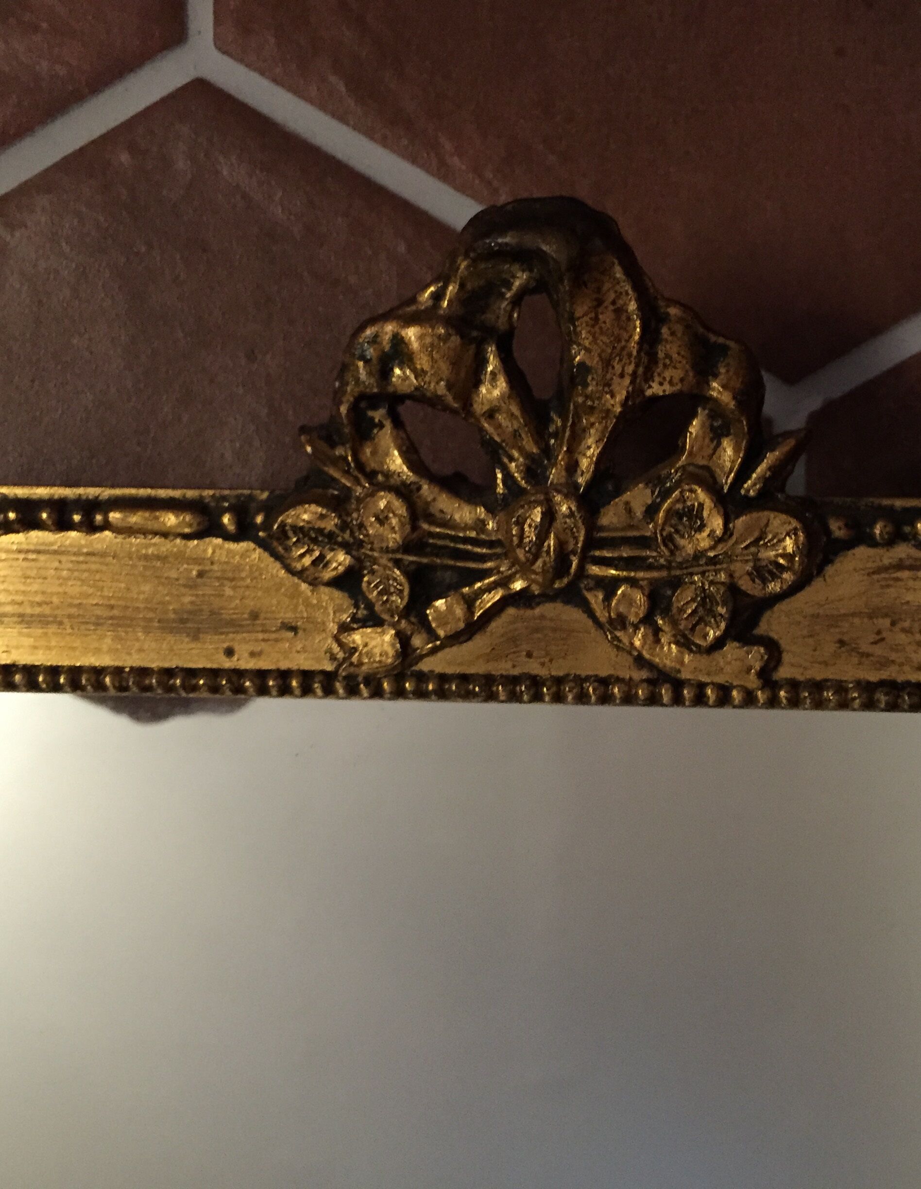 Rectangular mirror wooden gold 67 x 37 cm