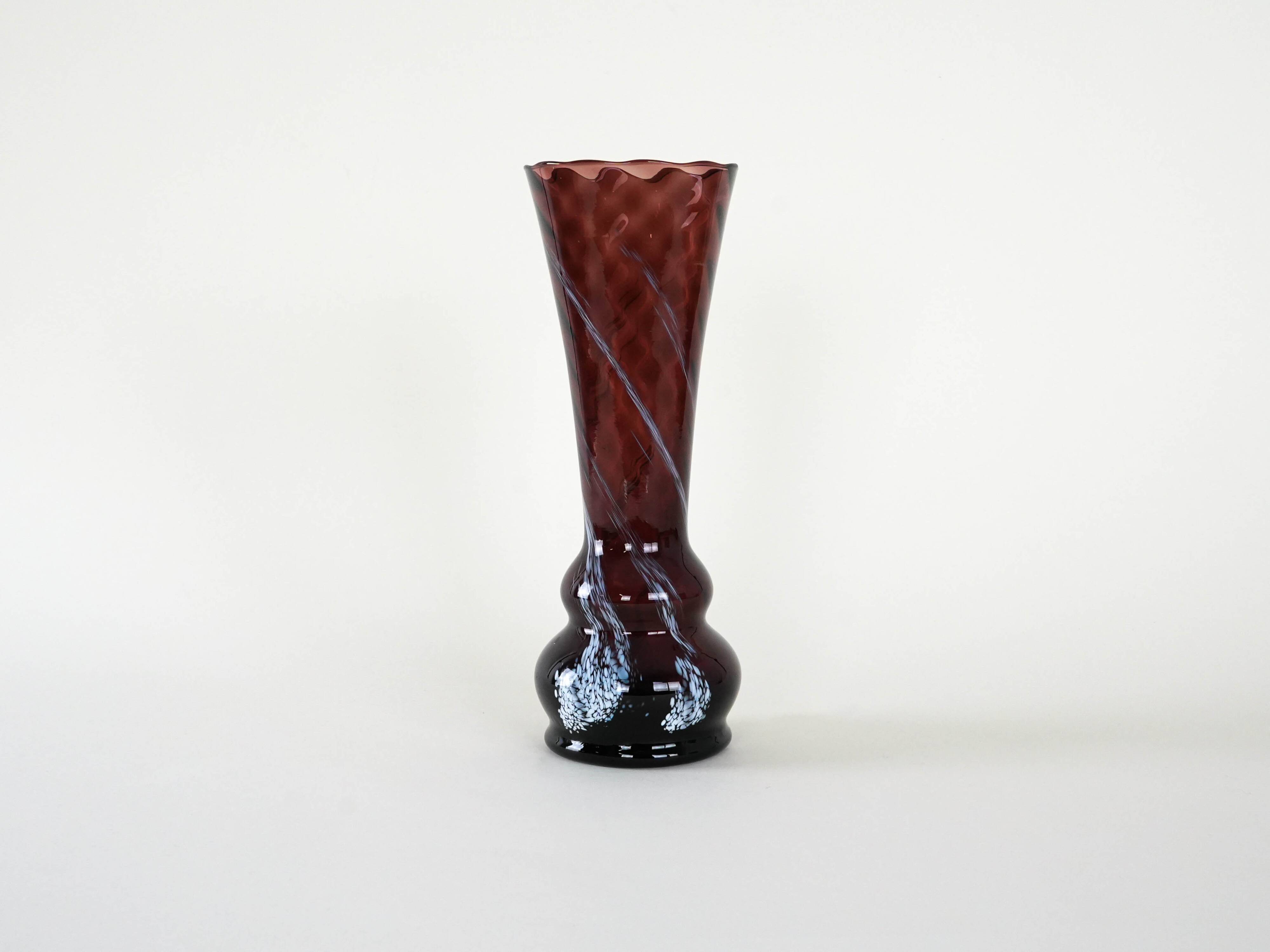 Ruby glass vase, Danish design, 1960s, made in Denmark