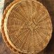 Round wicker and glass tray Anse Vannerie Vintage