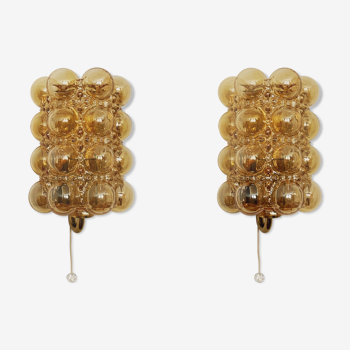 Set of 2 mid-century modern bubble wall lamps by Helena Tynell for Limburg