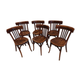 Suite de 6 chaises de bistrot Baumann années 1930