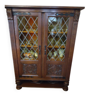 Sideboard with 2 glass doors, solid wood