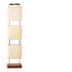 Wood and copper metal floor lamp with parchment.