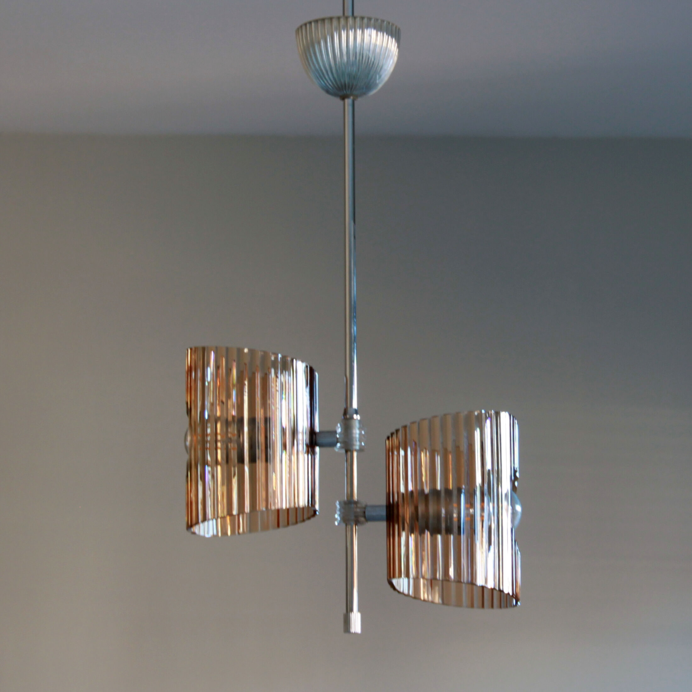 Smoked plexiglass chandelier 1960 1970 vintage seventies