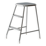 Escabeau scandinave vintage en acier et formica