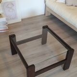 Table basse bois et verre