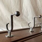 Art Deco wall-mounted coat rack in solid wood - 5 hooks
