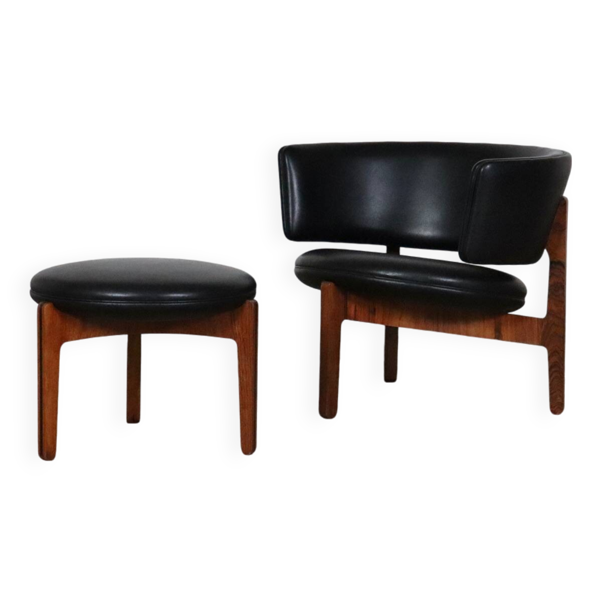 Sven Ellekaer Lounge Chair And Stool For Christian Linneberg 1962