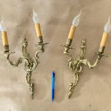 Louis XV gilt bronze wall lights with curved branches