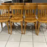 Set of 8 vintage 1960s bistro chairs