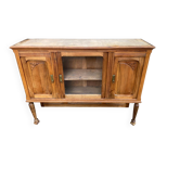 Buffet vitrine vintage art déco 1940 en chêne massif idéal meuble TV