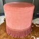Pouf en velours rose