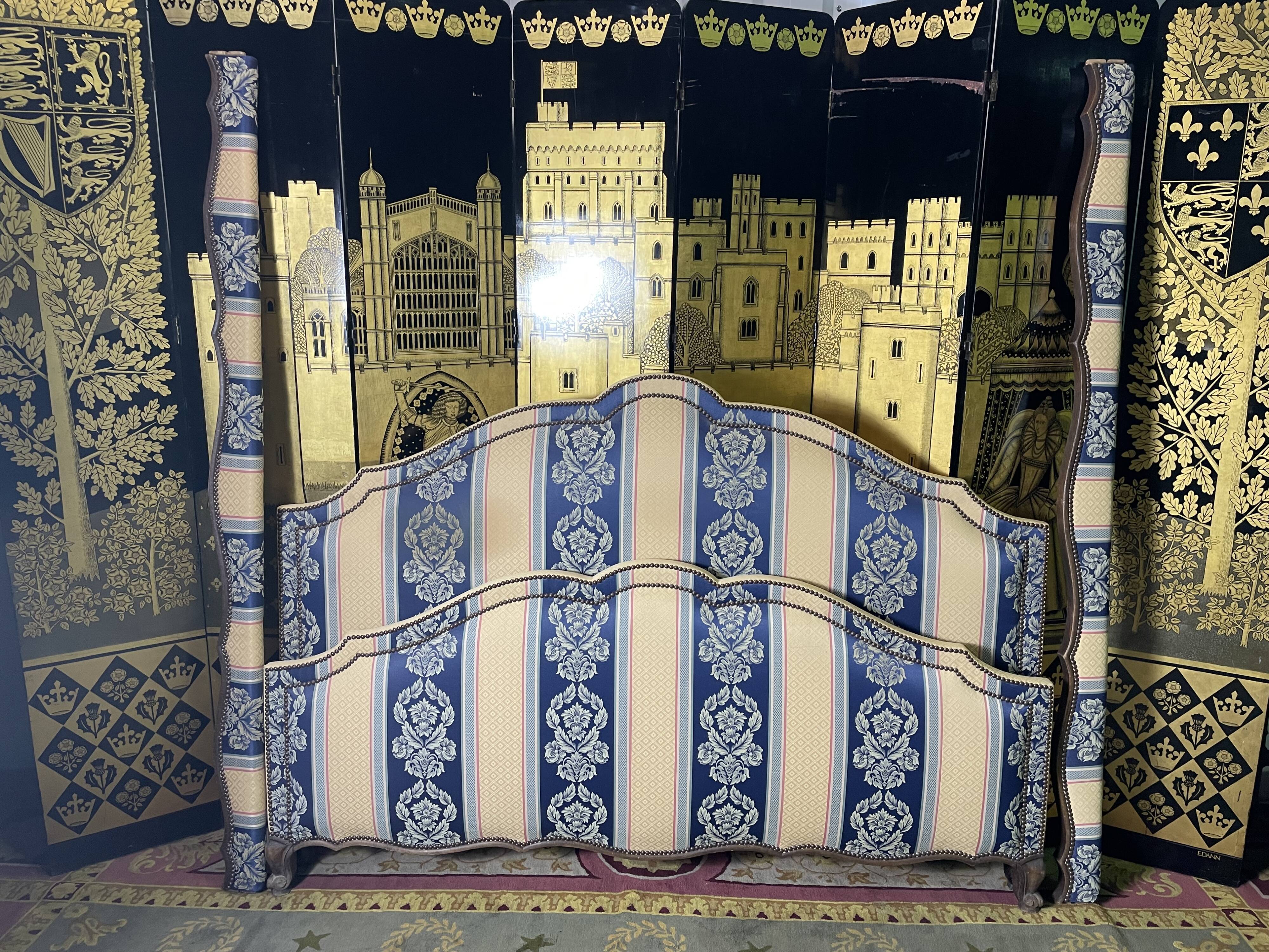 Louis XV style upholstered bed