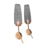 Pair of vintage gold metal wall sconces