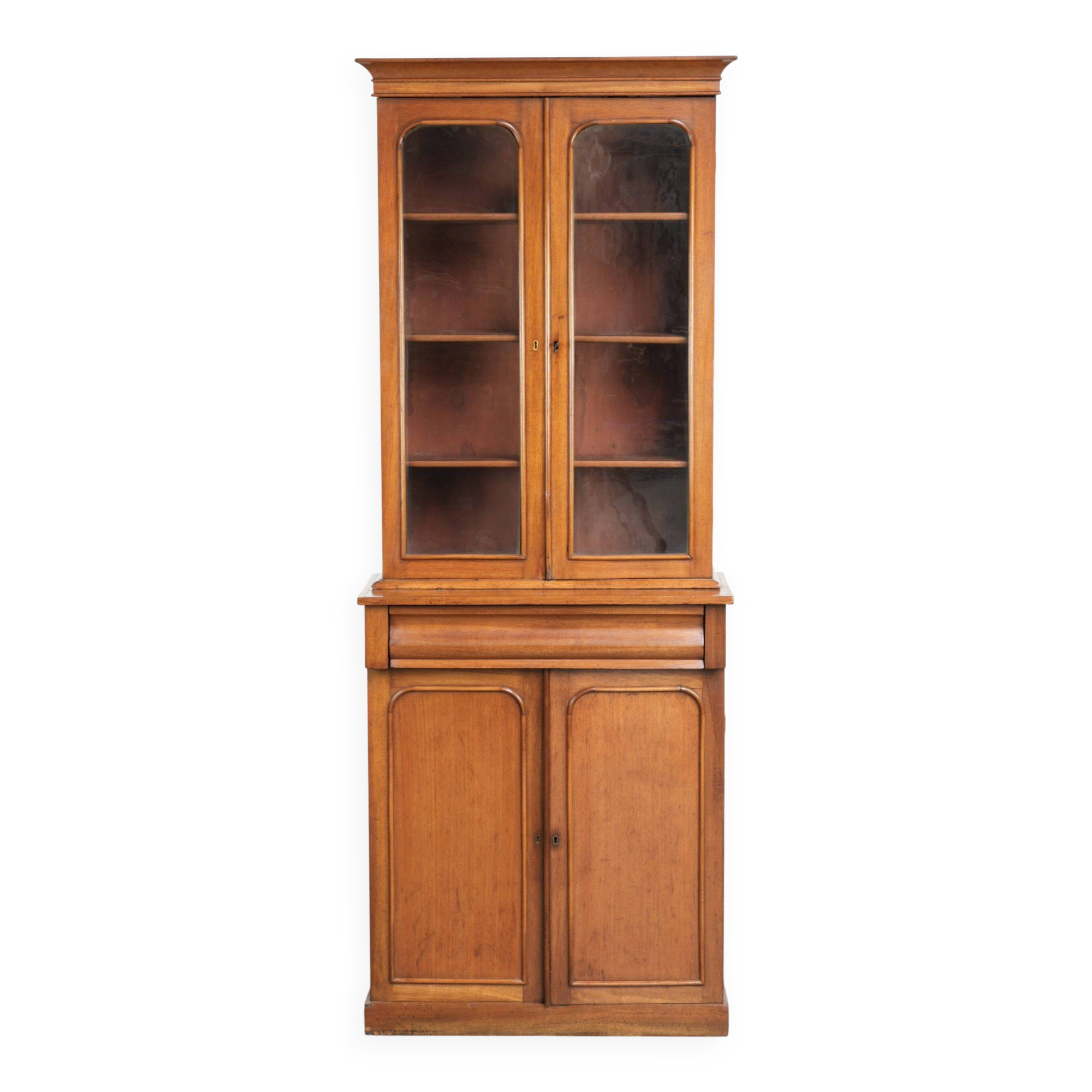 Bibliothèque / vitrine anglaise antique du 19ème siècle