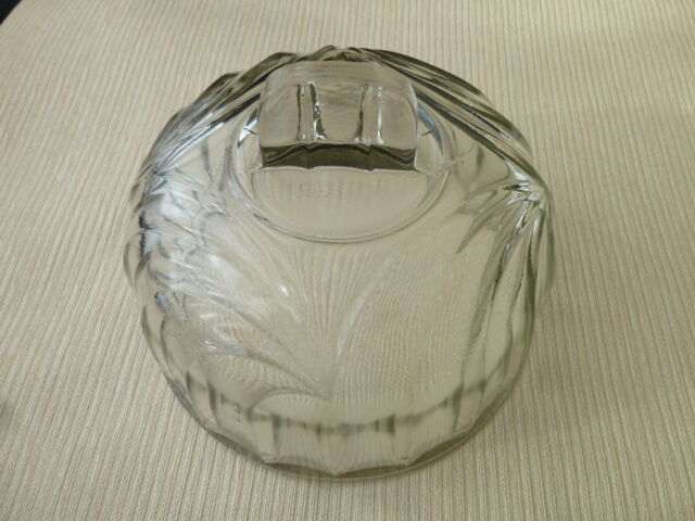 Molded pressed glass cheese bell