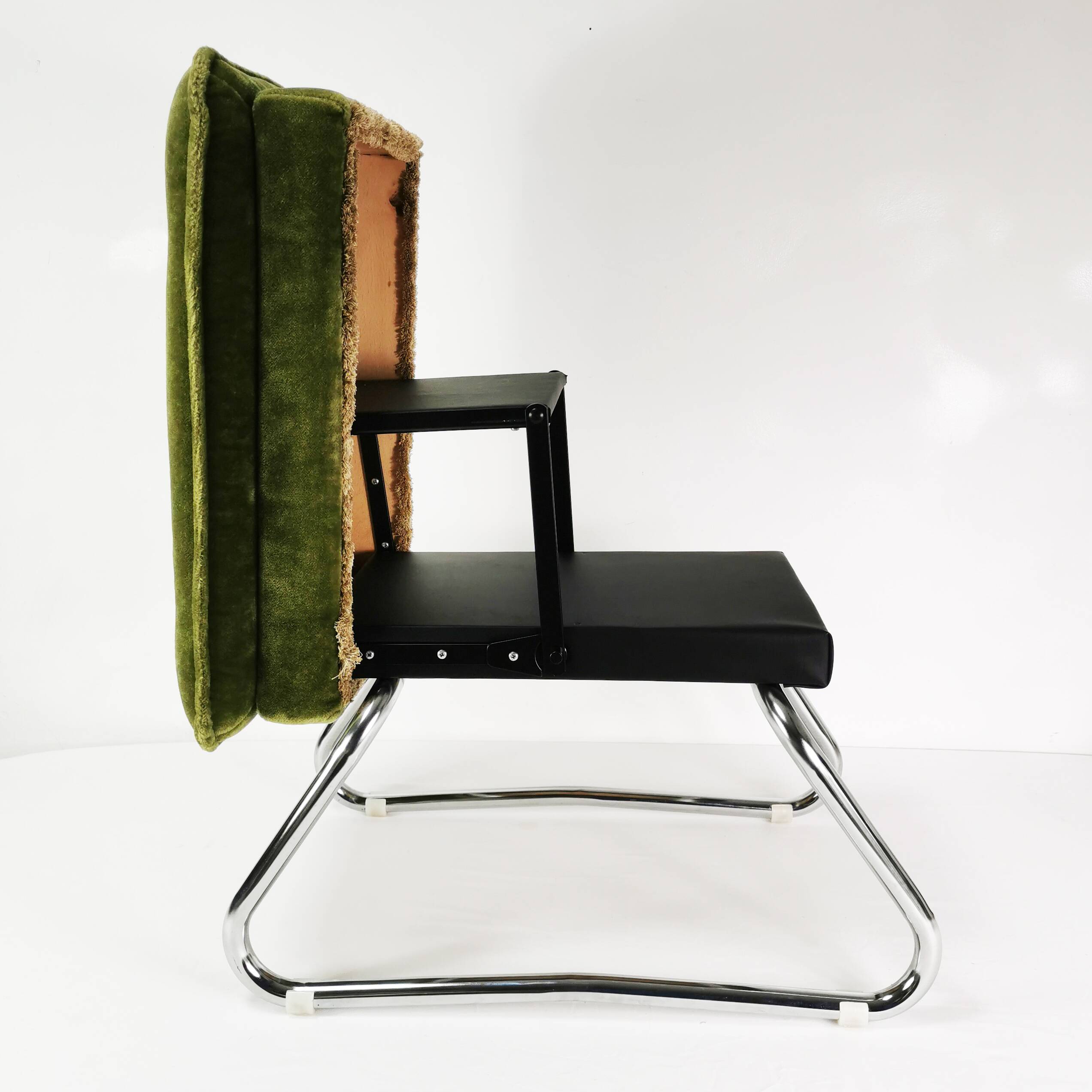 Art Deco folding pouf, Germany, 1970s