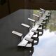 Vintage 70s brushed aluminum metal 12-hook wall coat rack