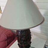 Carved wooden lamp