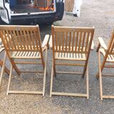 Teak garden armchairs