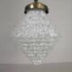 Art Deco pendant lamp with a hexagonal stepped glass shade, 1930s