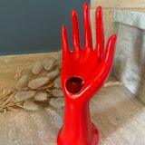 Hand baguier and soliflore in vintage ceramic