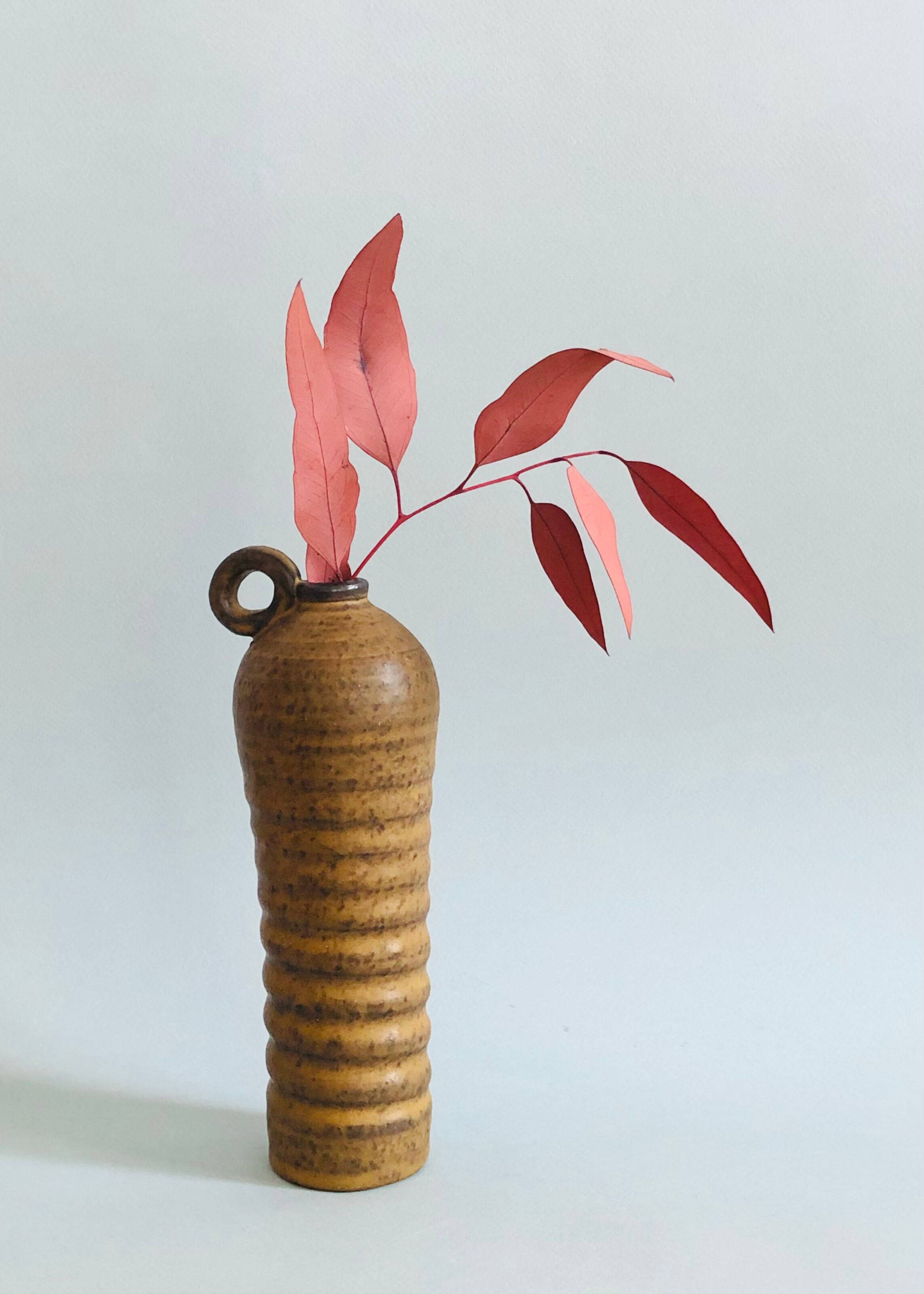 Vase soliflore en céramique brune H27 cm