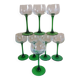 8 Alsace wine glasses with engraved green grape cluster decoration