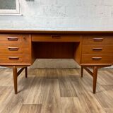 Vintage Scandinavian double-sided teak desk, 60s