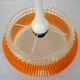 Transparent plastic space age lustre with orange band from the 70s.