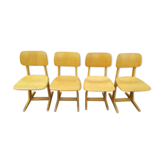 Set of 4 children's chairs Casala vintage school - small model