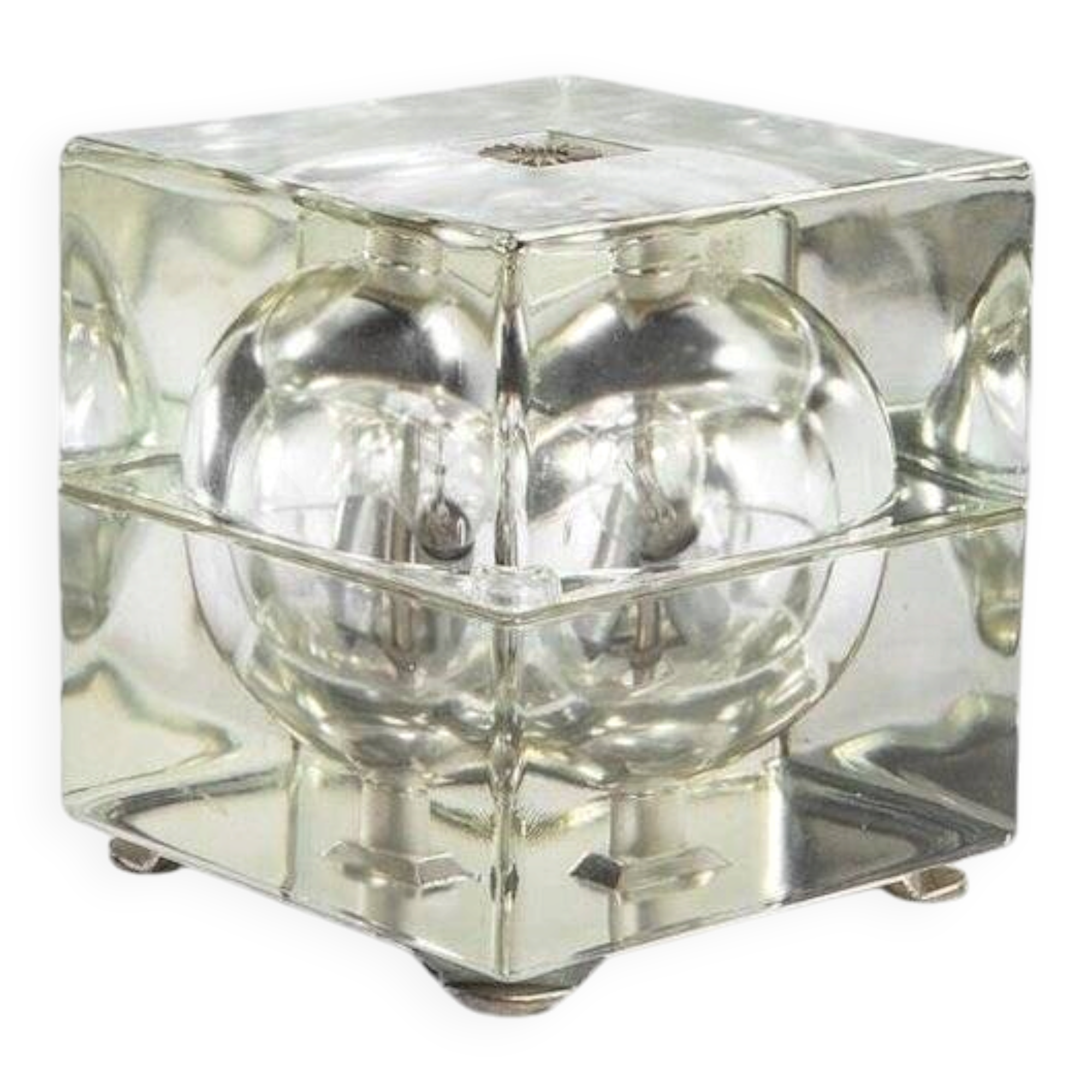 Cubosfera Glass Table Lamp attributed to Alessandro Mendini, Italy, 1968