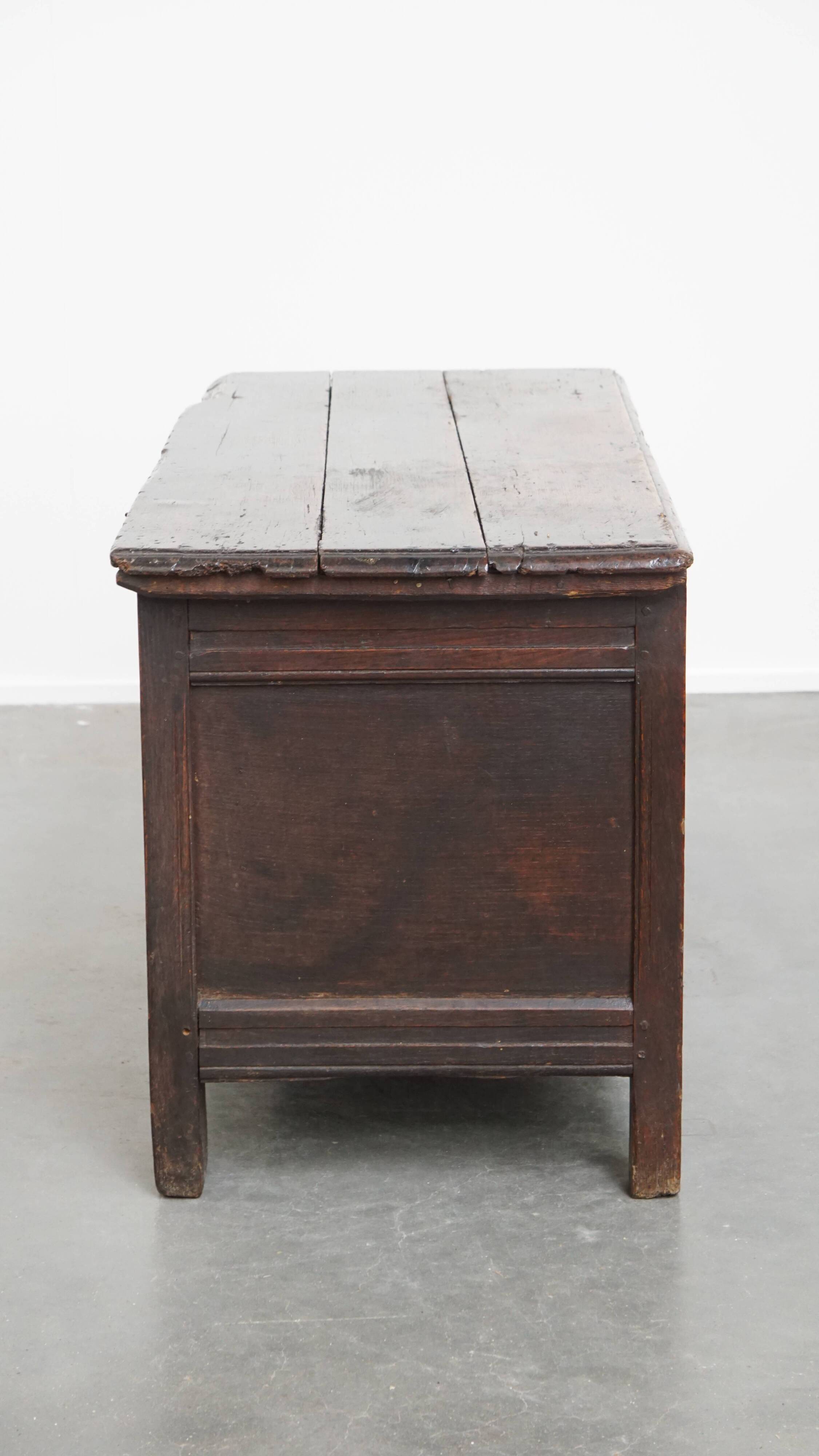 Antique 17th-century English oak chest
