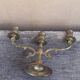 Three-light chandelier in brass metal