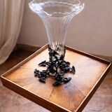 Antique Art Nouveau vase in crystal and patinated bronze – circa 1895–1910