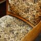 Vintage Salon Armchair with Floral Tapestry Upholstery and Scroll Armrests